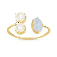 Bague or 375 jaune jade et nacre