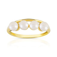 Bague or 375 jaune perle de culture de chine