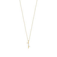 Collier or 375 2 tons perles de culture de chine diamant