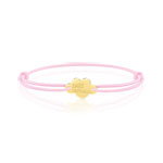 Bracelet cordon coton rose nuage gravure petit amour - vue 1