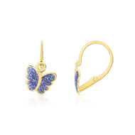Boucles d'oreilles or 375 jaune et laque