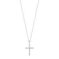 Collier or blanc 375 diamants 45 cm