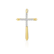 Croix or 375 2 tons diamant