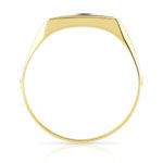 Chevalière gold 375 2 tons rectangular onyx and diamond - view 2