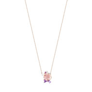 Collier or 375 rose pierre fine perle nacre et diamant