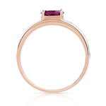 Bague or 375 rose grenat rhodolite et diamants - vue 2
