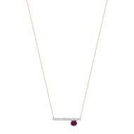 Collier or 375 rose rubis et diamant