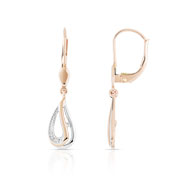 Boucles d'oreilles or 375 rose diamant