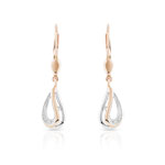 Boucles d'oreilles or 375 2 tons dormeuses diamants - vue D1