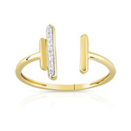 Bague or 375 2 tons diamant