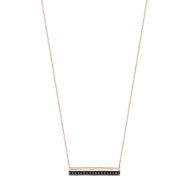 Collier or 375 rose diamant noir