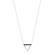 Collier or 375 rose diamant noir