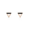 Boucles d'oreilles or 375 rose triangles diamants noirs - vue VD1