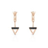 Boucles d'oreilles or 375 rose diamants noirs traités - vue VD1