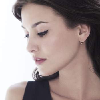 Boucles d'oreilles or 375 rose diamants noirs traités