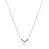 375 rose gold double-strand 'V' necklace with treated black diamonds, 45 cm - view V1