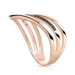 375 rose gold ring with black treated diamonds - view D1