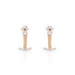 Boucles d'oreilles or 375 rose diamant - vue D1