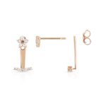 Boucles d'oreilles or 375 rose diamant - vue D2