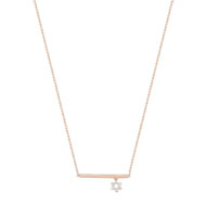 Collier or 375 rose diamant