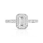 Bague or 375 blanc rectangulaire zirconias - vue 3