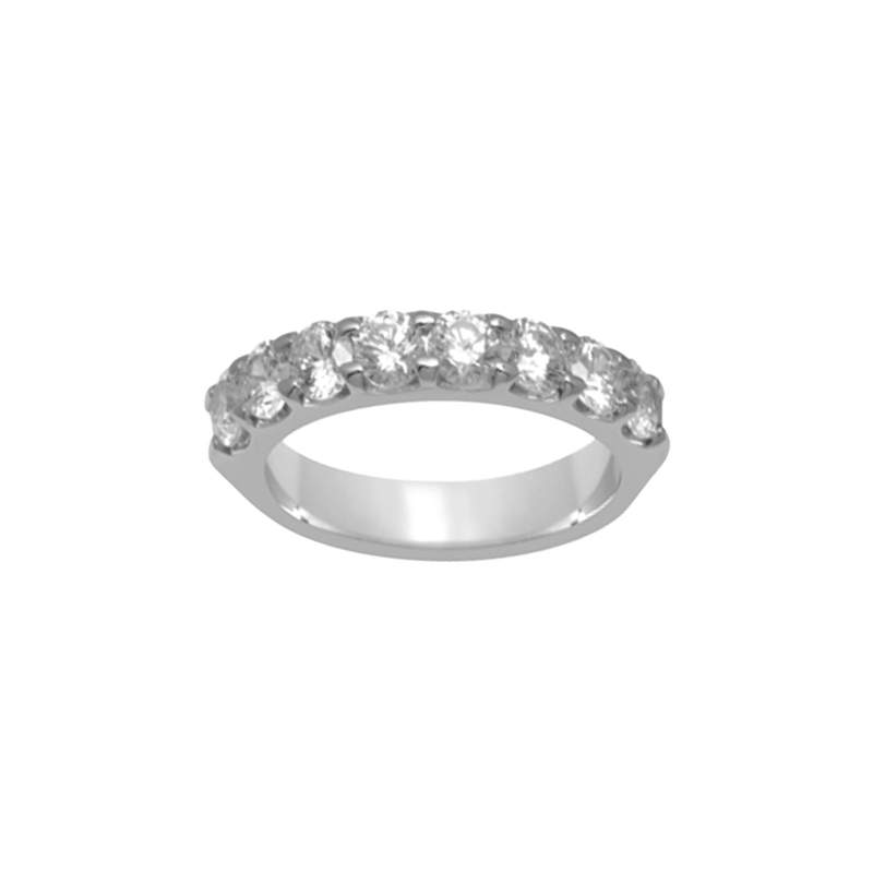 Alliance demi-tour diamants or blanc 750 1.20 ct. - vue 1
