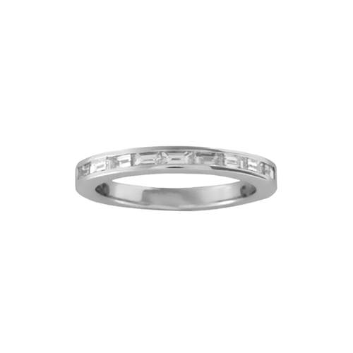Alliance demi-tour diamants or blanc 750