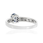 Bague or blanc 750 saphir diamant - vue 4