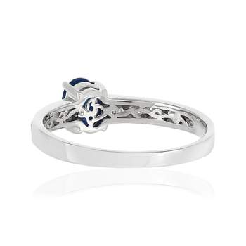 Bague or blanc 750 saphir diamant