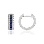 Creoles or blanc 750 saphir diamant - vue 1