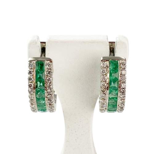 Creoles or blanc emeraude diamant