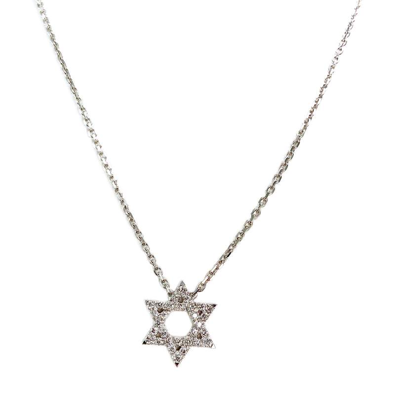 Collier or blanc diamants 42 cm - vue 1