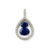Pendentif or blanc saphir diamant - vue V1