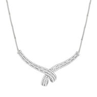 Collier or blanc 750 et diamants, 43 cm