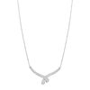 Collier or blanc 750 et diamants, 43 cm - vue V2