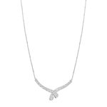 Collier or blanc 750 et diamants, 43 cm - vue 2