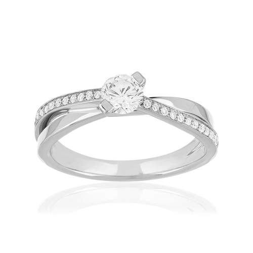 Bague or blanc diamants