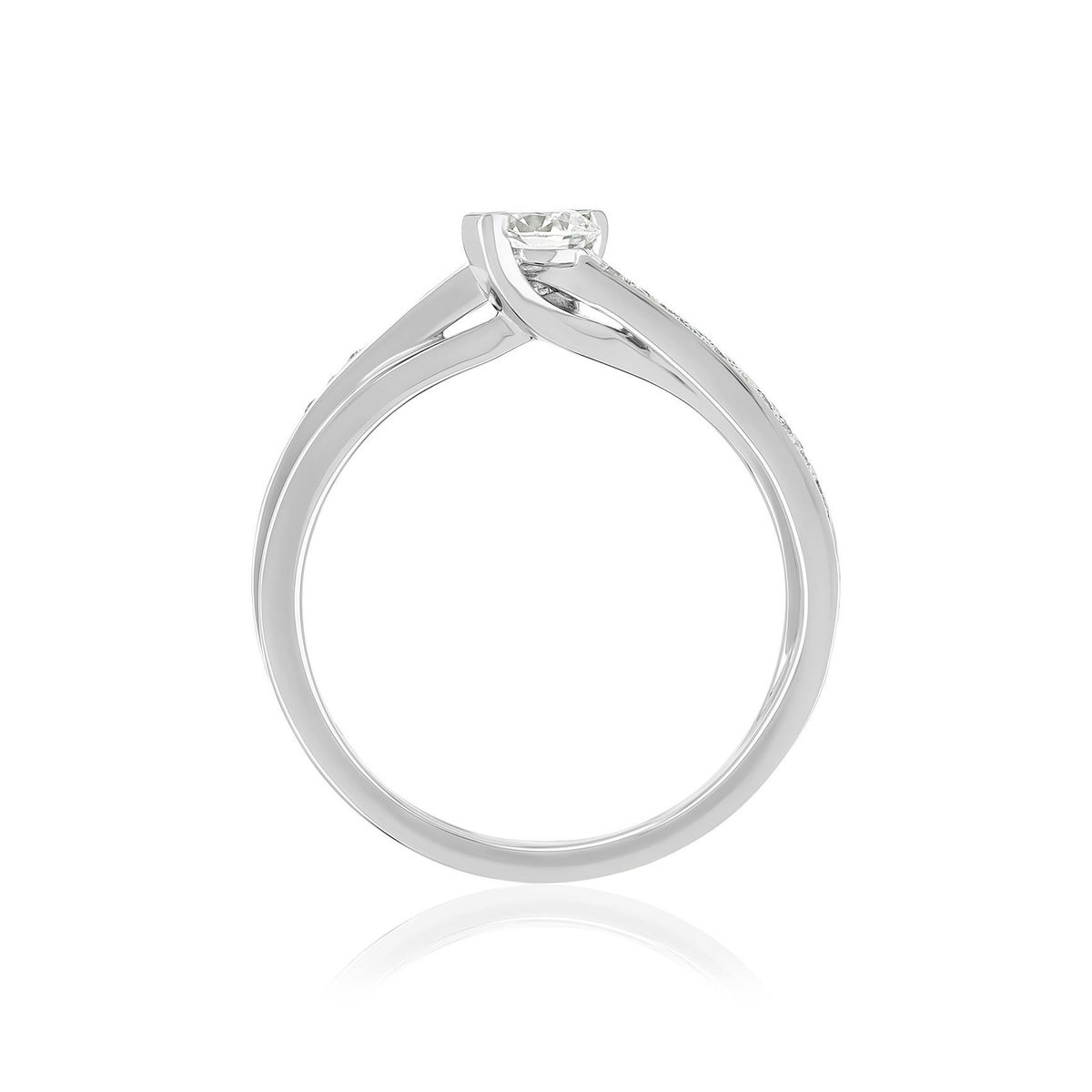 Bague or blanc diamants - vue 2