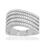 Bague or blanc 750 et diamants - vue 1