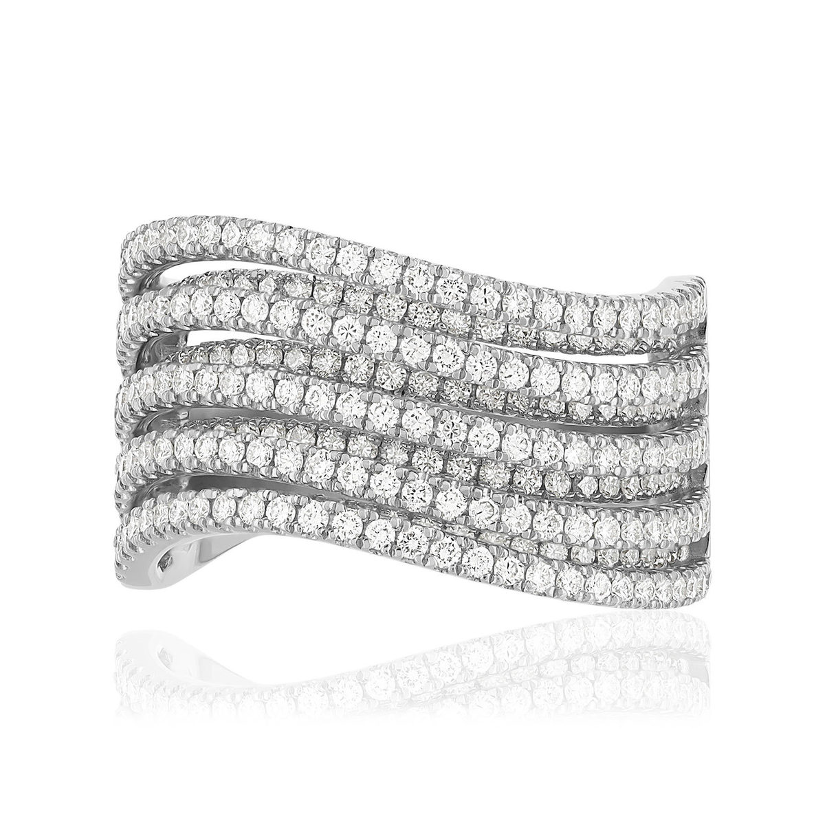 Bague or blanc 750 et diamants - vue 3