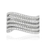 Bague or blanc 750 et diamants - vue 3