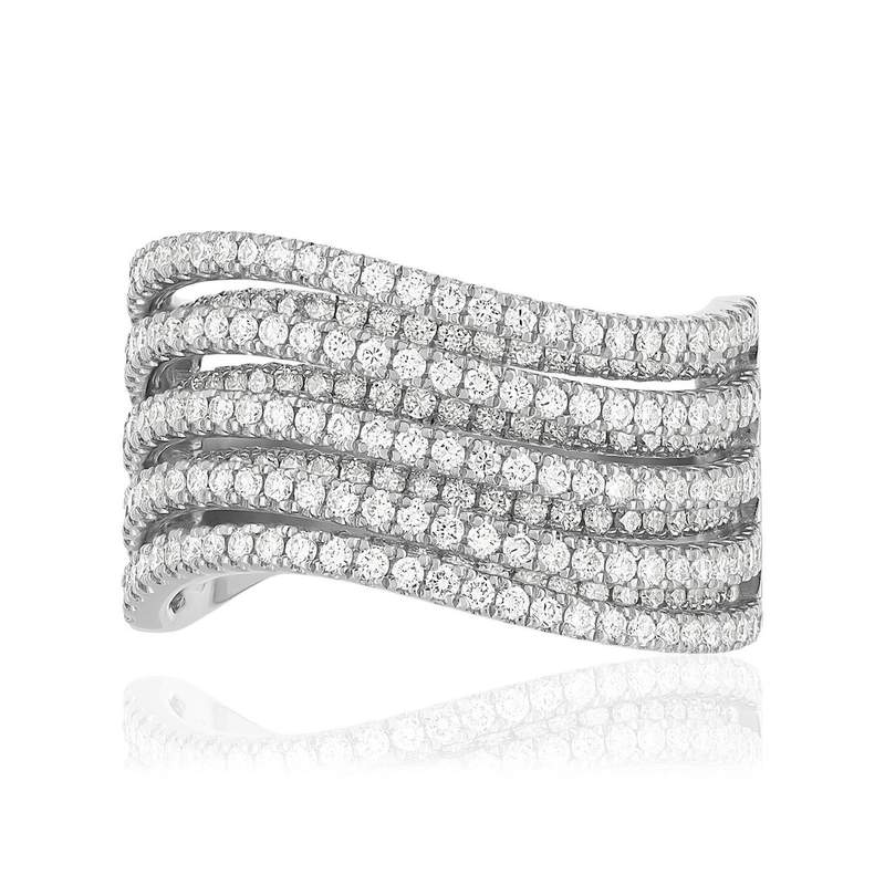 Bague or blanc 750 et diamants - vue 3