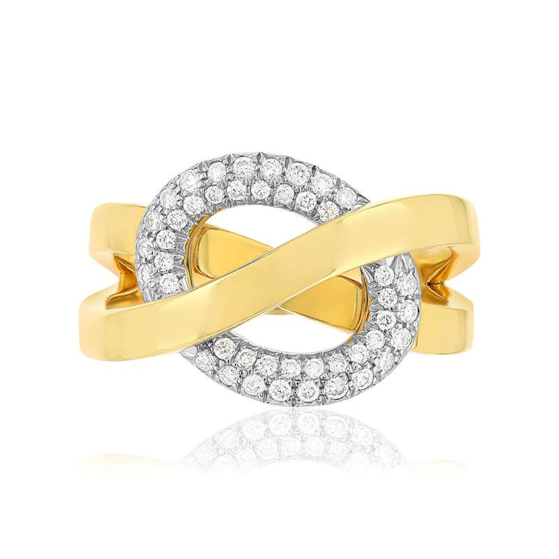 2 gouden diamanten ring - bekijk 3