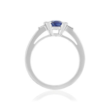 Bague or blanc saphir diamant