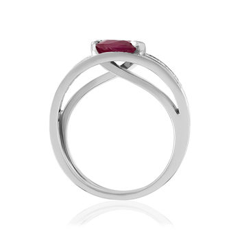 Bague or blanc rubis diamant