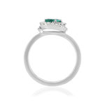 Bague or blanc emeraude diamant - vue 2