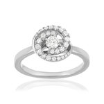 Bague or blanc diamant - vue 1