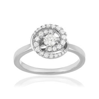 Bague or blanc diamant