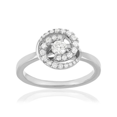 Bague or blanc diamant - vue 1