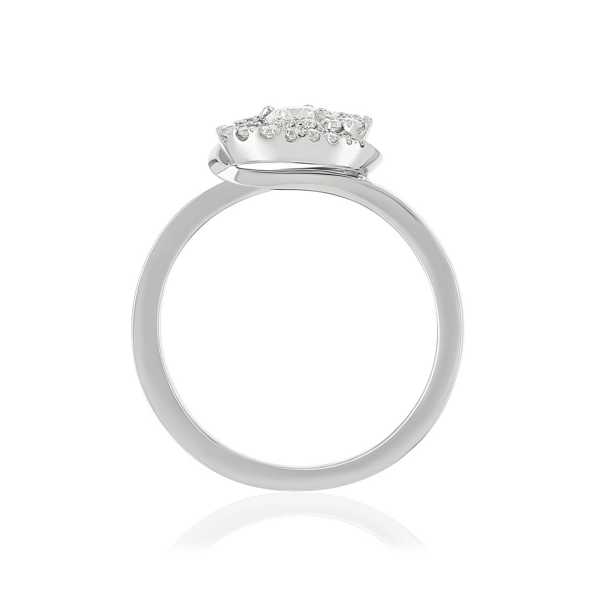 Bague or blanc diamant - vue 2